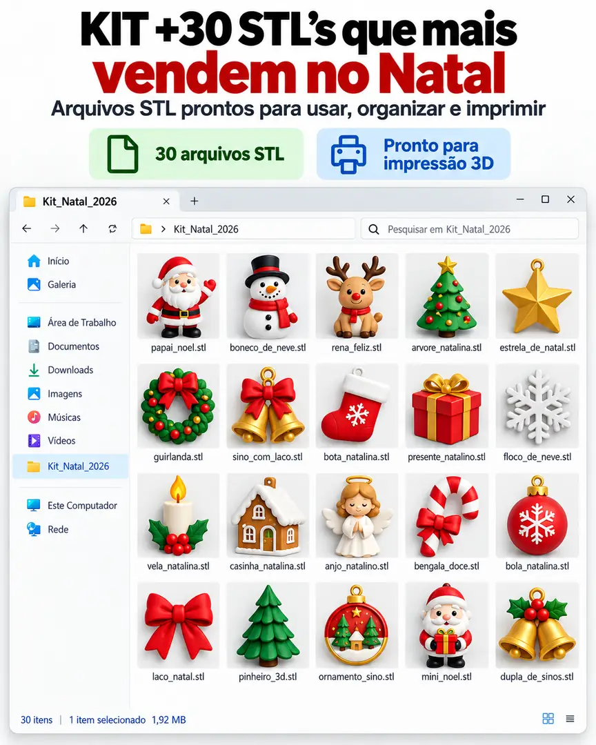 Kit Natal 3D Lucrativo 2027 — 20 Produtos Campeões de Venda — imagem 1